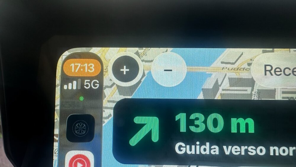 FastGIS navigation on a motorcycle CarPlay display