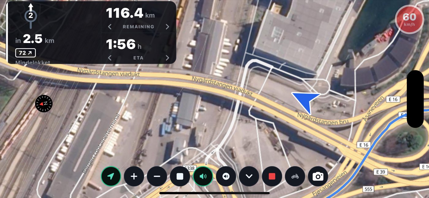 Turn-by-turn in landscape, controls on the right