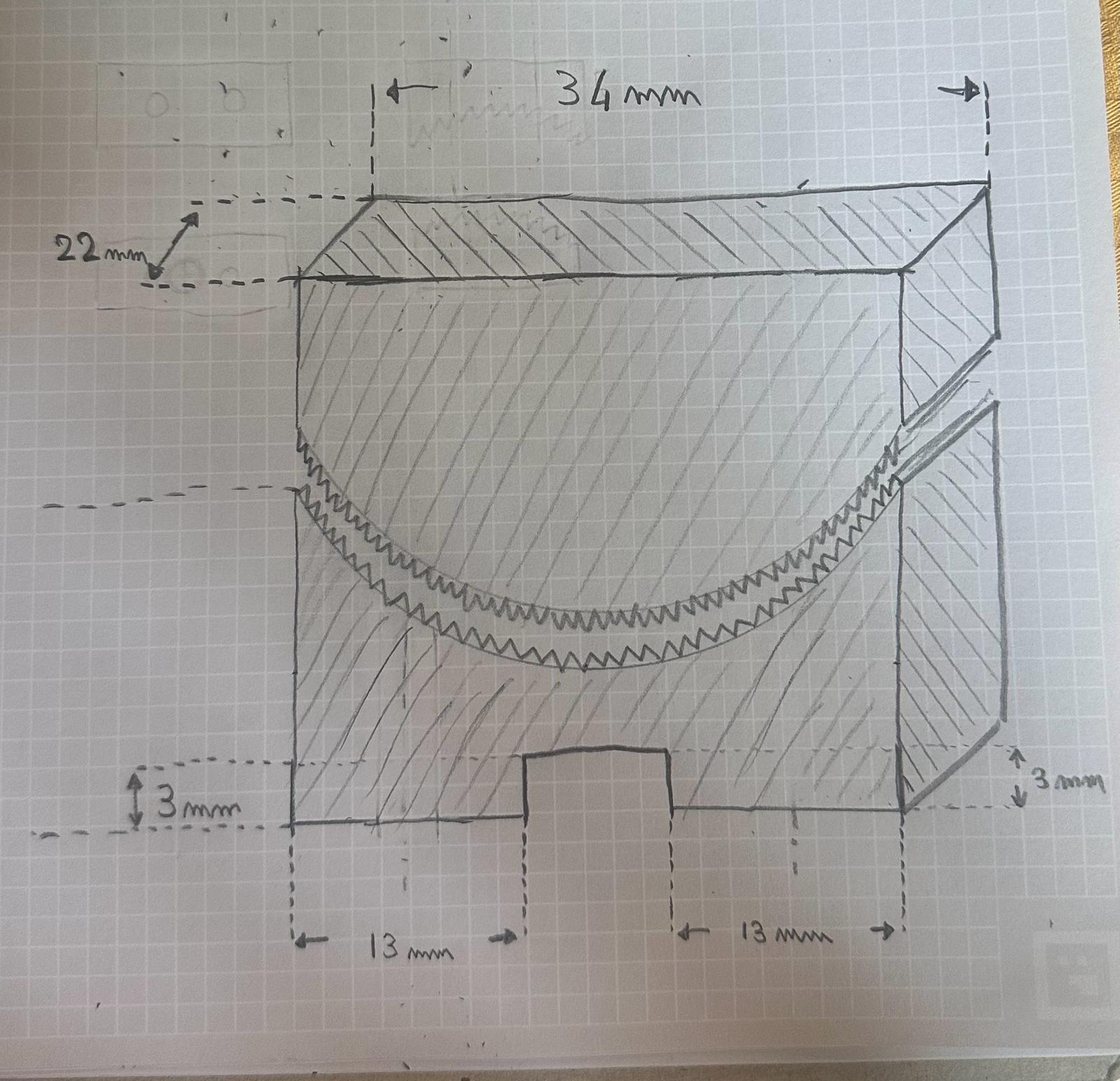 Dimensioned sketch